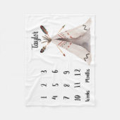 Couverture Polaire Boho Mois Baby Milestone Photo Prop Blanket (Devant)