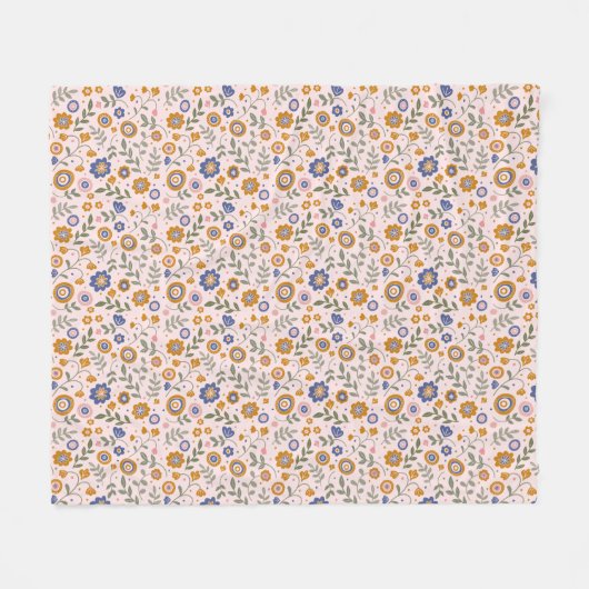 Couverture Polaire Boho motif 01,w Lpink BG (Devant (Horizontal))