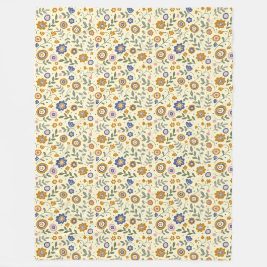 Couverture Polaire Boho motif 01,w Lyellow BG (Devant)