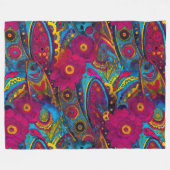 Couverture Polaire Boho Paisley Floral (Devant (Horizontal))