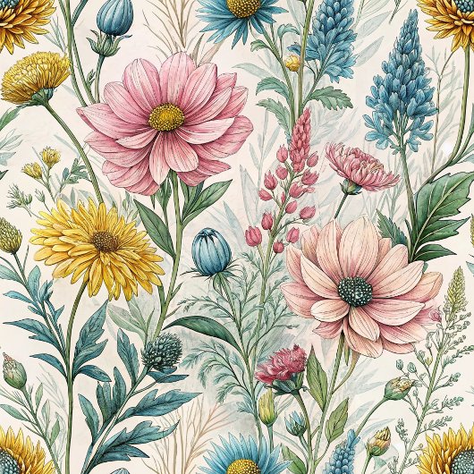 Couverture Polaire Boho Pastel rose jaune Fleur sauvage charme