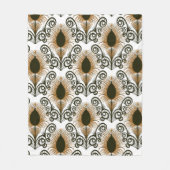 Couverture Polaire Boho Peacock Bijou en plumes Tone Golden Brown (Devant)