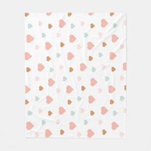 Couverture Polaire Boho petite fille pastel amour coeurs pépinière