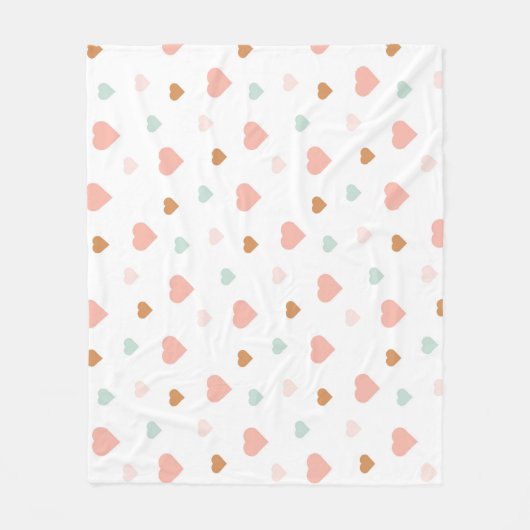 Couverture Polaire Boho petite fille pastel amour coeurs pépinière (Devant)