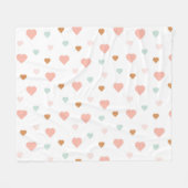 Couverture Polaire Boho petite fille pastel amour coeurs pépinière (Devant (Horizontal))