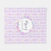 Couverture Polaire Boho plumes et perles nom pourpre signifiant (Devant (Horizontal))