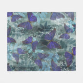 Couverture Polaire Boho Purple Butterfly & Cyan Botanique Original (Devant (Horizontal))