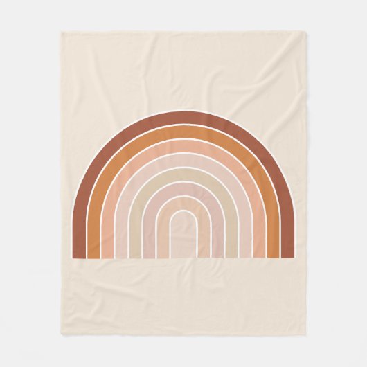 Couverture Polaire Boho Rainbow Beige Terracotta (Devant)