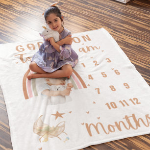 Couverture Polaire Boho Rainbow Cute Baby Photo Stroller Personnalisé