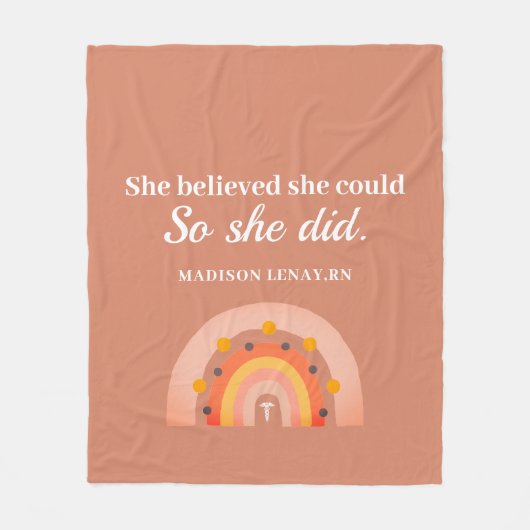Couverture Polaire Boho Rainbow Nurse Inspirational Elle Croyait Nom (Devant)