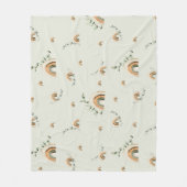 Couverture Polaire Boho rainbows eucalyptus baby shower de pépinière (Devant)