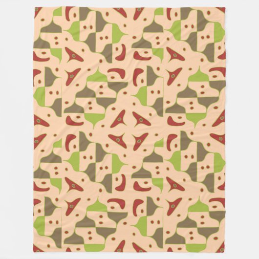 Couverture Polaire Boho Retro Moderne Graphisme Blanche Toison (Devant)