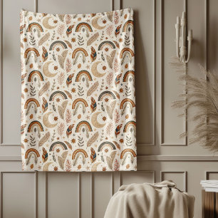 Couverture Polaire Boho rustique branché Arc-en-ciel subtil teintes P