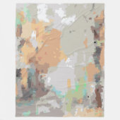 Couverture Polaire Boho rustique rétro orange, taupe, marron, turquoi (Devant)