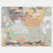 Couverture Polaire Boho rustique rétro orange, taupe, marron, turquoi (Devant (Horizontal))