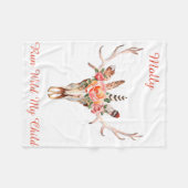 Couverture Polaire BoHo Skull Aquarelle personnalisée Fleece NOM de c (Devant (Horizontal))