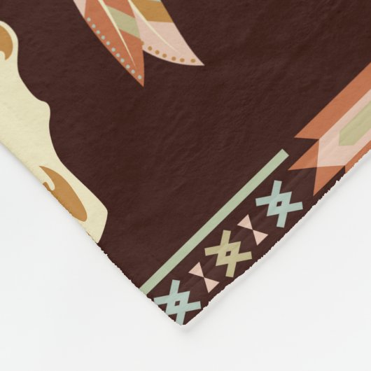 Couverture Polaire Boho Steer Motif (Coin)