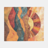 Couverture Polaire Boho Sunset Over Mountains - Paysage Rétro (Devant (Horizontal))