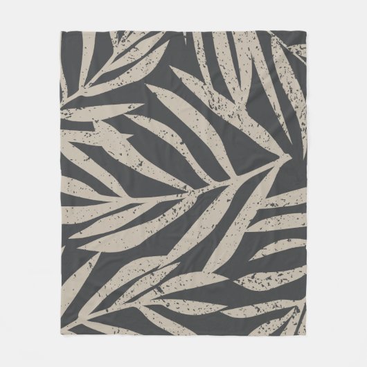 Couverture Polaire Boho Tropical Grunge Palm Feuille Motif (Devant)