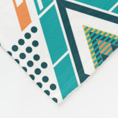 Couverture Polaire Boho Turquoise Mustard Ethnique Monogramme Abstrai (Coin)