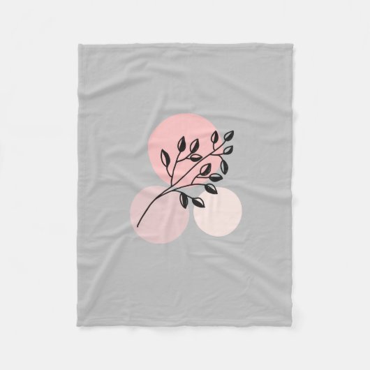 Couverture Polaire Boho Zen Botanique Sur Cercles Rose & Lilac (Devant)