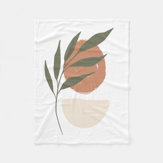 Couverture Polaire Boho Zen minimaliste Botanique (Devant)