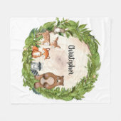 Couverture Polaire Bois animaux bois rondelle bois rondelle verte (Devant (Horizontal))