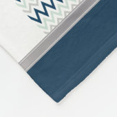 Couverture Polaire Bois - bleu marine, gris, vert menthe (Coin)