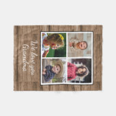 Couverture Polaire Bois Brown rustique 4 Photo Collage Grand-mère (Devant (Horizontal))