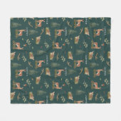 Couverture Polaire Bois cerf Motif Baby Green Nom du bébé (Devant (Horizontal))