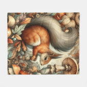 Couverture Polaire Bois Chute Couleur Champignons Écureuil Whimsical (Devant (Horizontal))
