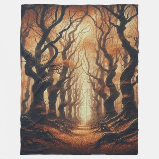 Couverture Polaire Bois d'automne gothique (Devant)
