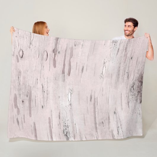 Couverture Polaire Bois de bouleau blanc Grange rustique Ferme Chic (En situation)