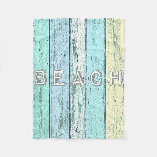 Couverture Polaire Bois de flottage rustique de plage (Devant)