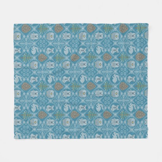 Couverture Polaire Bois d'hiver mignon (Devant (Horizontal))