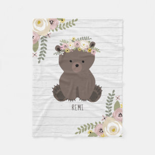 Couverture Polaire Bois gris d'ours poussiéreux de Boho personnalis