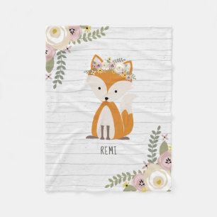 Couverture Polaire Bois gris poussiéreux de Fox de Boho personnalis