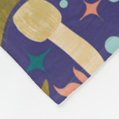 Couverture Polaire Bois pourpre de champignons rétro (Coin)