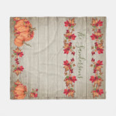 Couverture Polaire Bois Rustique Automne Citrouille Orange Chute Lais (Devant (Horizontal))