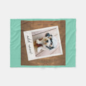 Couverture Polaire Bois rustique avec cadre photo Carré (Devant (Horizontal))