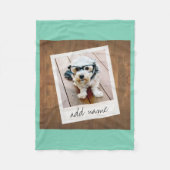 Couverture Polaire Bois rustique avec cadre photo Carré (Devant)