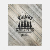 Couverture Polaire Bois Rustique Nom de Cabane de Famille Personnalis (Devant)