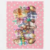 Couverture Polaire Boissons de café chic Bunny de Pâques (Devant)