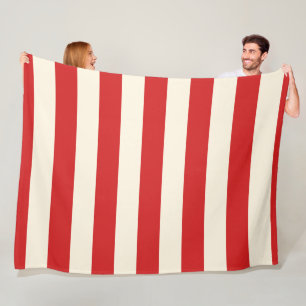 Couverture Polaire Boîte aux lettres rouge à rayures crème Tofu