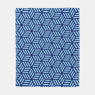 Couverture Polaire Boîtier bleu 3D Motif géométrique Nautique ordonné