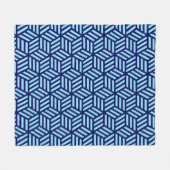 Couverture Polaire Boîtier bleu 3D Motif géométrique Nautique ordonné (Devant (Horizontal))