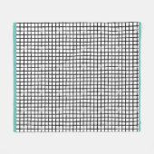 Couverture Polaire Boîtier en polaire Motif à doodle noir et blanc (Devant (Horizontal))