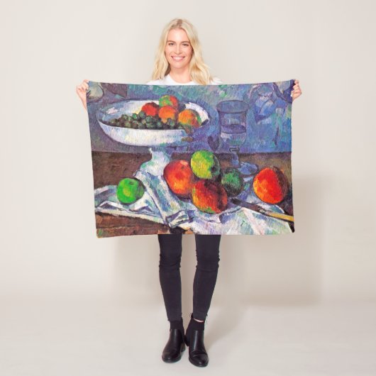 Couverture Polaire Bol à fruits, Verre et Pommes, Cézanne (En situation)