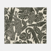 Couverture Polaire Bold Black and Cream Tropical Jungle Animals (Devant (Horizontal))