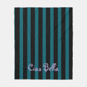 Couverture Polaire Bold Black and Teal Stripes | Ciao Bella (Devant)